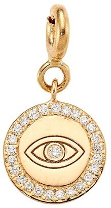 14K Yellow Gold & Diamond Evil Eye Disc Charm