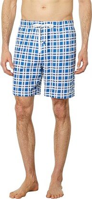 Plaid Sleep Shorts (Windsurf Blue) Men's Shorts