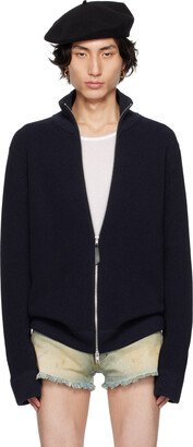 Navy Ribbed Cardigan