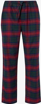 Mens Multi-coloured Kelburn Check-print Cotton Pyjama Bottoms