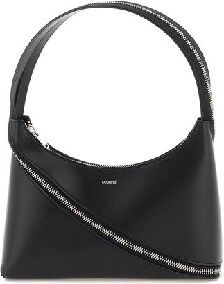 Zip Detailed Baguette Shoulder Bag