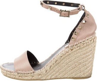 Rockstud Accents Leather Espadrilles