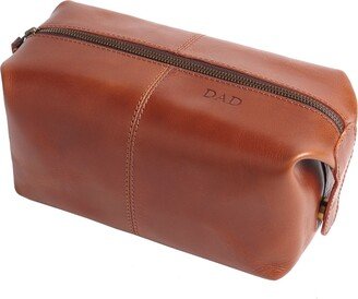 Vida Vida Dad Leather Wash Bag Tan