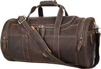 Steel Horse Leather The Wainwright Round Vintage Leather Weekender
