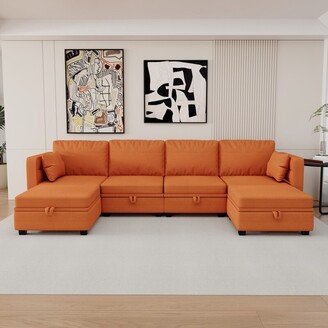 IGEMAN Modular Sectional Sofa Couch U-Shaped Sofa Couch, Reversible Chaise with Ottomans