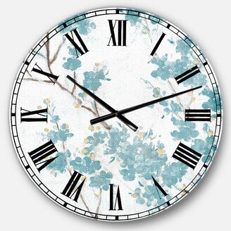 Designart Traditional Floral Oversized Metal Wall Clock