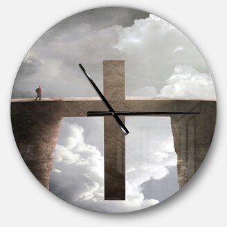 Designart Oversized Religious Round Metal Wall Clock