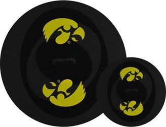 MasterPieces FanPans Team Logo Silicone Lid Set, 2 Pack - NCAA Iowa Hawkeyes