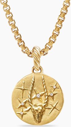 Capricorn Amulet in 18K Yellow Gold with Diamonds Women's