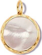 Medium Medallion 18k Yellow Gold Vermeil Charm in Ivory Mother-Of-Pearl