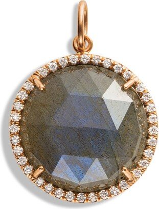 Labradorite and Diamond Pavé Large Classic Rose Gold Charm