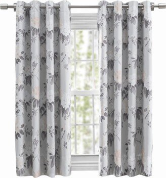 Mystic Garden Floral Blackout Grommet Curtain Panel w/Wand 52W x 45L