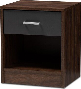 Hansel 1 Drawer and Finished Nightstand Brown/Gray