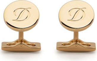 18kt Yellow Gold Logo-Engraved Cufflinks