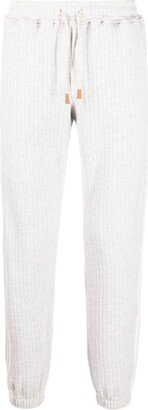 Ribbed Wool-Cashmere Track Pants