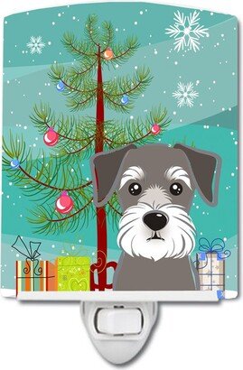 Christmas Tree and Schnauzer Ceramic Night Light