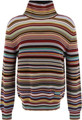 Signature Striped Roll-Neck Knitted Jumper