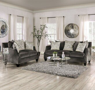 Graeme Transitional Chenille Sloped Arms 2-Piece Sofa Set