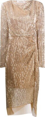 Sequinned Layered Midi Dress