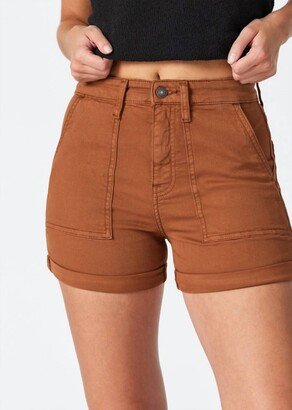 Sheena Straight Shorts In Roasted Pecan Twill