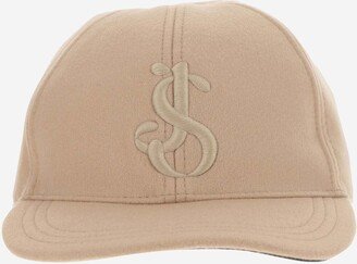 Cashmere Baseball Cap With Logo-AA