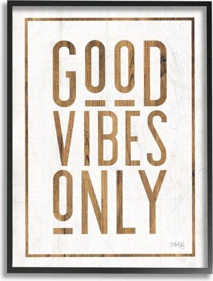 Good Vibes Only Rustic White and Exposed Wood Look Sign, 24 L x 30 H