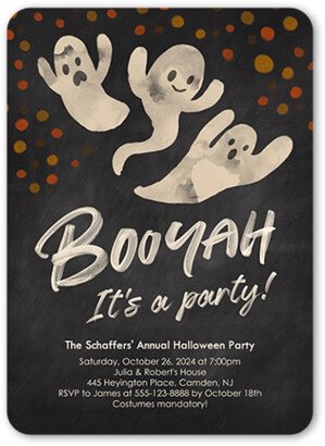 Halloween Invitations: Booyah Halloween Invitation, Grey, 5X7, Standard Smooth Cardstock, Rounded