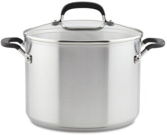 Stainless Steel 8 Quart Induction Stockpot with Measuring Marks and Lid