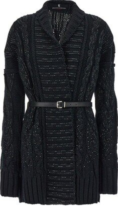 Belted Embellished Cardigan