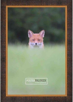 PosterPalooza 20x24 Contemporary Walnut Complete Wood Picture Frame with UV Acrylic, Foam Board Backing, & Hardware