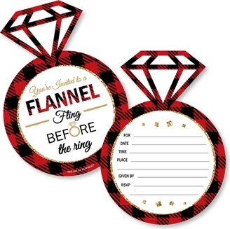 Big Dot Of Happiness Flannel Fling Before the Ring - Shaped Fill-in Invites with Envelopes - 12 Ct