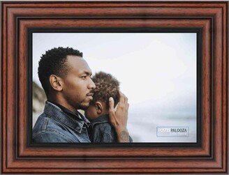 PosterPalooza 23x15 Traditional Walnut Complete Wood Picture Frame with UV Acrylic, Foam Board Backing, & Hardware