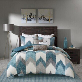 Gracie Mills Alpine 3 Piece Duvet Cover Mini Set, Aqua - King/Cal King