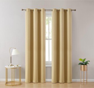 Laurance Full Shaded Blackout Curtains - Thermal Insulation Light Blocking Home Theater Grommet Window Drapery Basement Curtains, Set of 2 - Pe