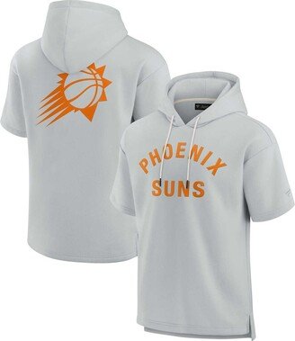 Men's and Women's Fanatics Signature Gray Phoenix Suns Super Soft Fleece Short Sleeve Pullover Hoodie