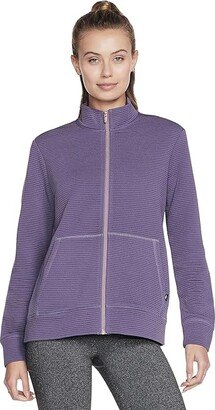 The Hoodless Hoodie Go Walk Everywhere Jacket (Grey/Purple) Women's Sweatshirt