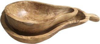 Teak Gourd Bowl - Set of 2