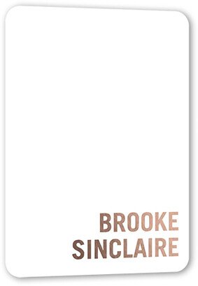 Thank You Cards: Dazzling Alias Personal Stationery, Rose Gold Foil, White, 5X7, Matte, Personalized Foil Cardstock, Rounded