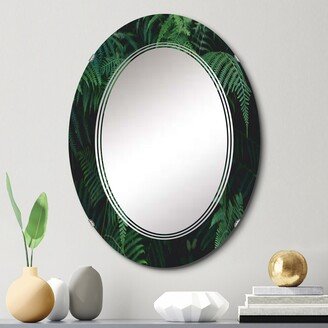 Designart 'Dark Green Ferns In The Forest I' Printed Tropical Wall Mirror