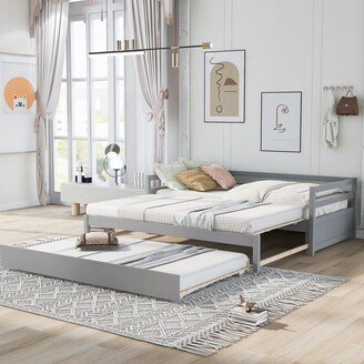 Calnod Twin or Double Twin Daybed with Trundle - Simple Design, High-Quality Pine Wood and MDF - Accommodates Guests