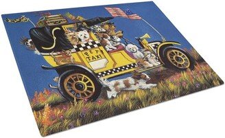 PPP3264LCB Pet Taxi Multiple Dog Breeds Glass Cutting Board