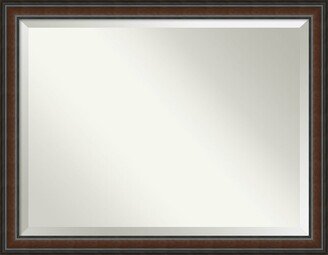 Beveled Wood Wall Mirror - Cyprus Walnut Frame - Outer Size: 45 x 35 in