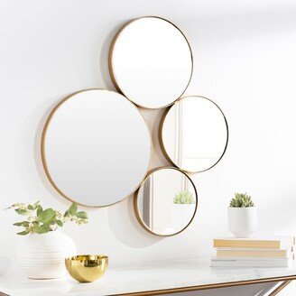 Cohn Modern Gold Abstract Round Wall Mirror - 28