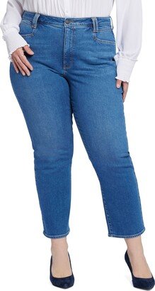 High Waist Ankle Relaxed Straight Leg Jeans