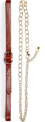 2-Pack Skinny Chain & Faux Leather Belts