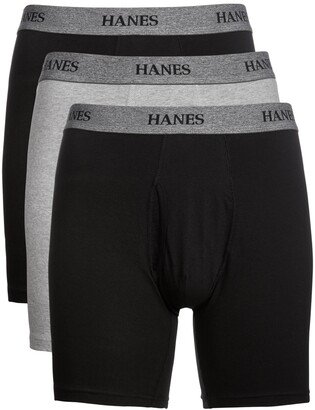 Men's Big & Tall 3-Pk. Boxer Briefs - Black/Heather Grey