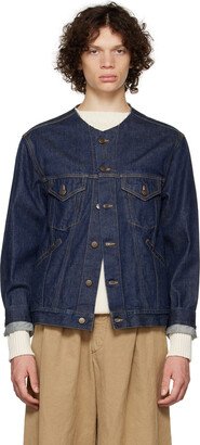 Navy Raw Edge Denim Jacket