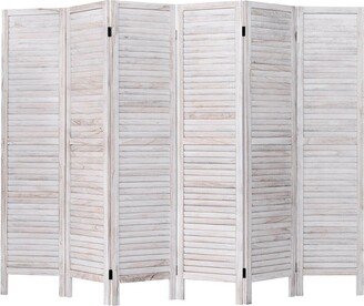 6 Panel Wood Room Divider 67'' Tall Folding Portable Partition Screen