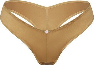 Stretch Satin Cheeky Tanga | Pyrite