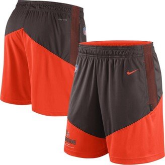 Men's Brown, Orange Cleveland Browns Primary Lockup Performance Shorts - Brown, Orange